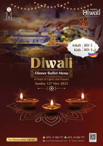 diwali dinner buffet menu 2023